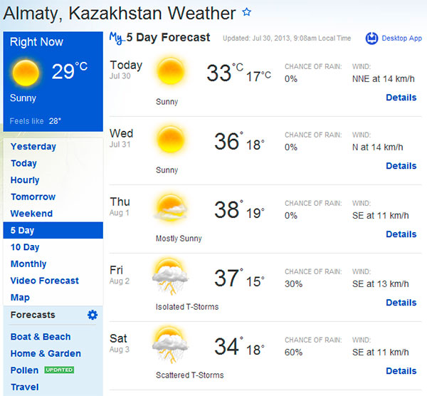 Погода казахстан тараз