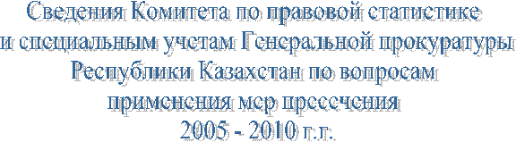 Сведения Комитета по правовой статистике
и специальным учетам Генеральной прокуратуры
Республики Казахстан по вопросам
применения мер пресечения
2005 - 2010 г.г.